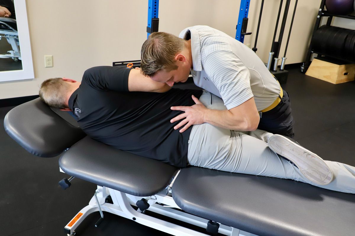 patient receiving chiropractic adjustment from Dr. Keith Sparks
